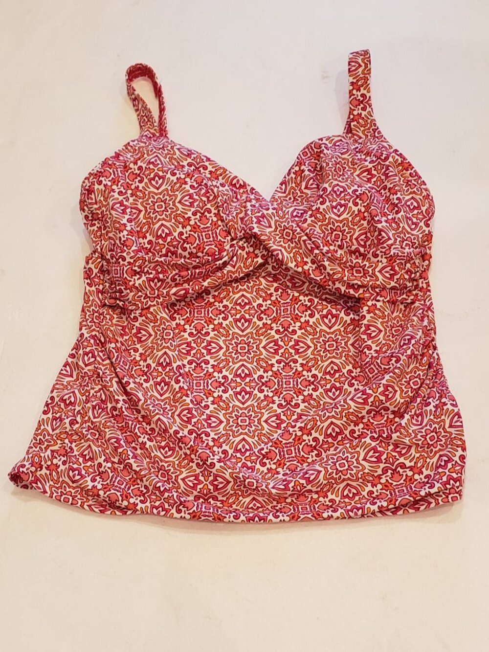 Land's End Women's DD-Cup Chlorine Resistant Wrap Underwire Tankini Swimsuit Top